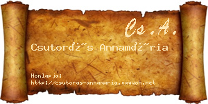 Csutorás Annamária névjegykártya